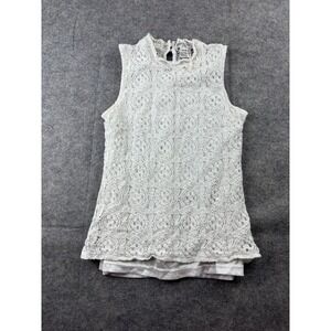 Miss Kelly 1999 Women's S White‎ Lined Lace Top Pullover Whimsigoth Fairy Boho